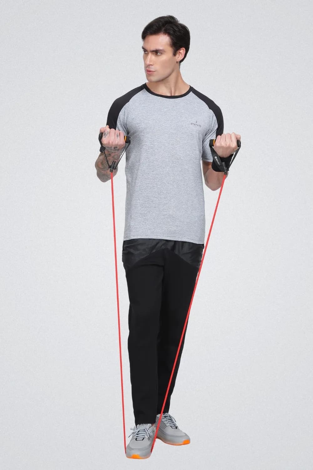 Gym & Sports T Shirt Grey & Black