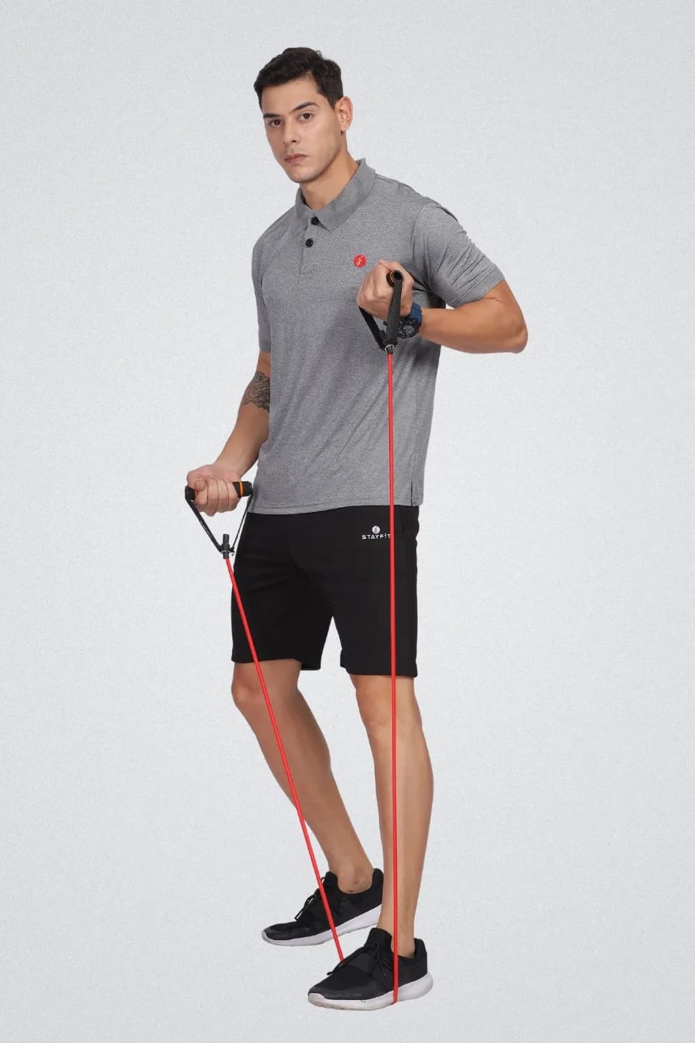 Gym & Sports T Shirt Men Polo Grey Milange