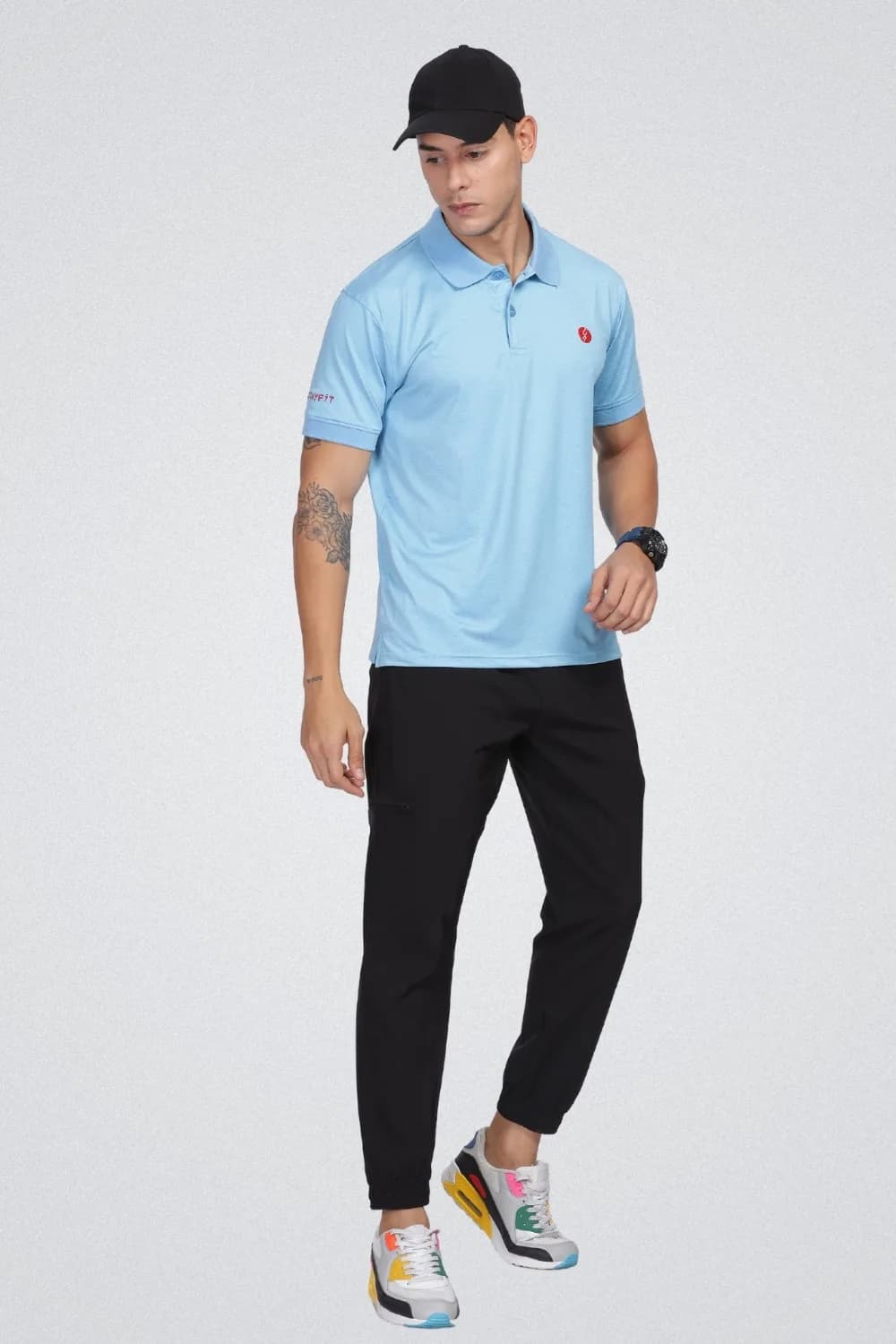 Gym & Sports T Shirt Men Polo Sky Blue