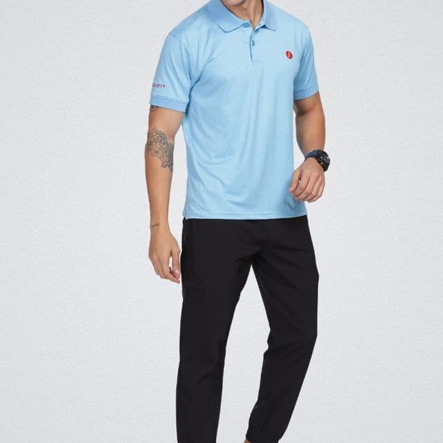 Gym & Sports T Shirt Men Polo Sky Blue